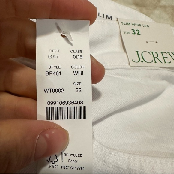 J crew slim wide leg jeans white wash - Picture 5 of 5